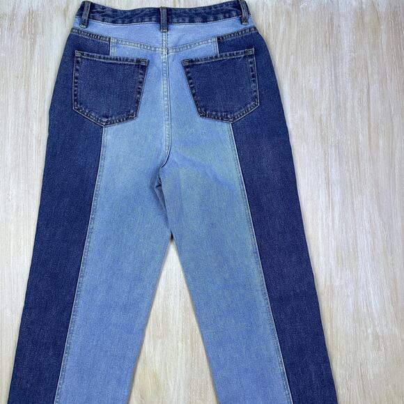 PacSun Eco Blue Two-Tone 90's Boyfriend High Rise Vertical Seam Denim Jeans 28 - Picture 6 of 16